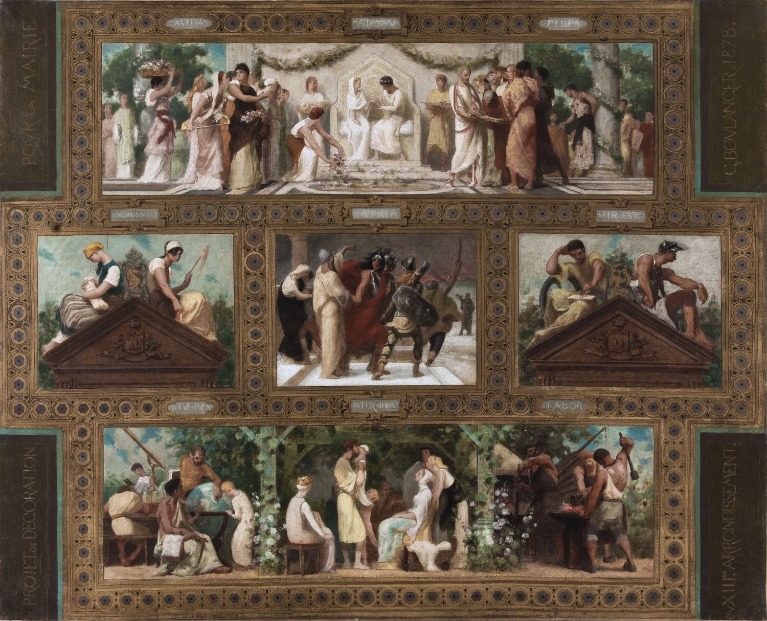 Bozzetto per la sala delle nozze del municipio del XIII arrondissement - Virtù civiche, Museo delle Belle Arti